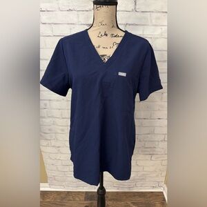 Figs Catarina Blue Sz Large One Pocket Scrub Top Classic Fit‎ Medical Work Wear